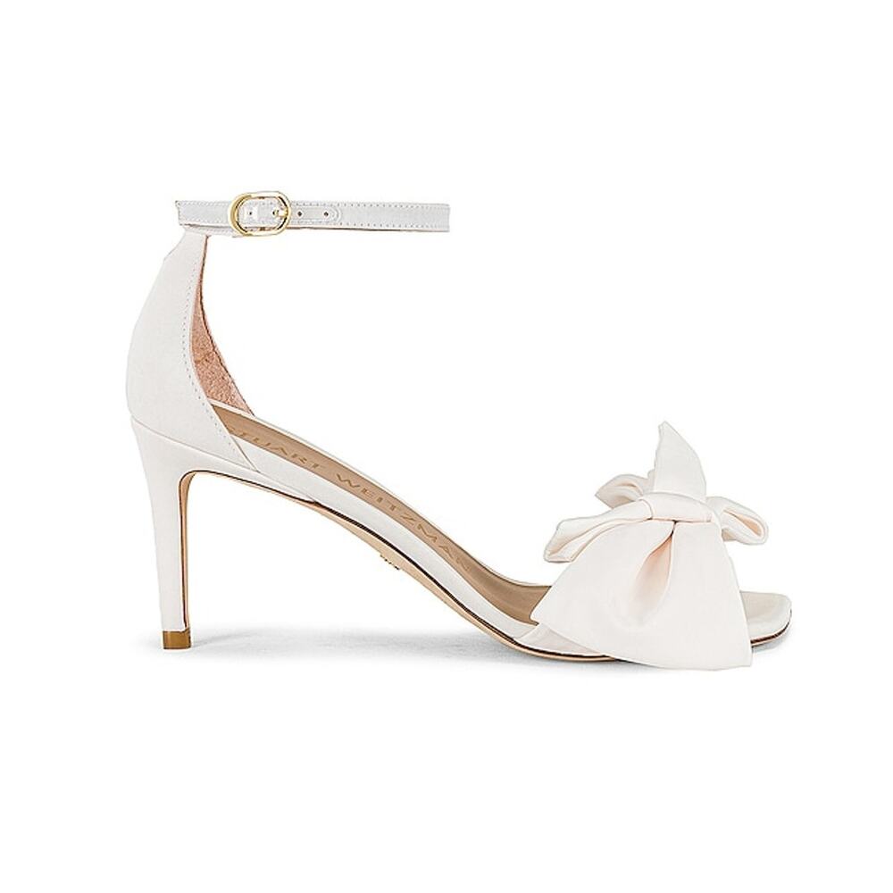 Stuart Weitzman Elegant Ivory Nudistcurve Loveknot 75 Heels Size 6 NWT